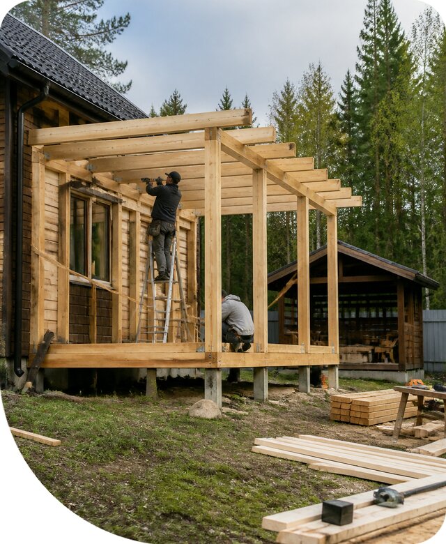 Строительство пристроек и построек на участке в Тулуне